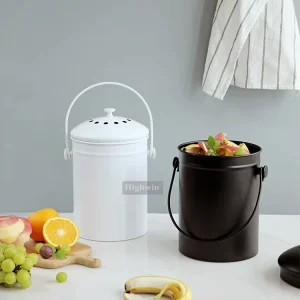 Stainless Steel Houseware Kitchen Garbage Can Waste Bin with Lid