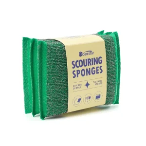 Stainless Steel Kitchen Cleaning Sponge Dish Washing Scrub Sponge with Wire Scouring Pads for Effective Cleaning
