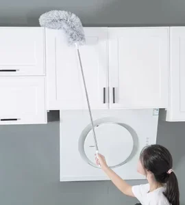 Stainless Steel Long Telescopic Extendable Microfiber Duster Head Changeable Duster