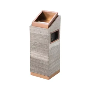 Stainless Steel Marble Colorful Waste Bin Vertical Trash Can Office Outdoor Use
