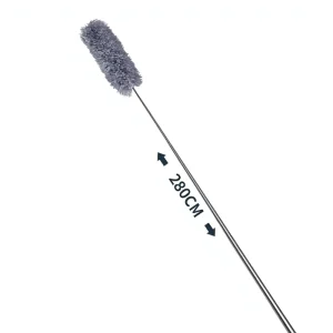 Stainless Steel Microfiber Feather Duster Extendable Telescopic Eco Friendly Flexible Household Cleaning Cobweb Brush