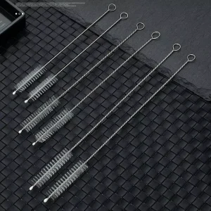 Stainless Steel Pipe Cleaning Brushes with Nylon Bristles for Straws, Tumblers & Narrow Bottles