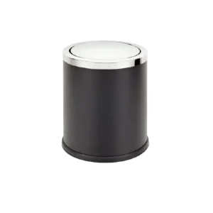 Stainless Steel Round Household Waste Bin Open Top Rolling Cover with Modern Design for Bedroom Trash Storage