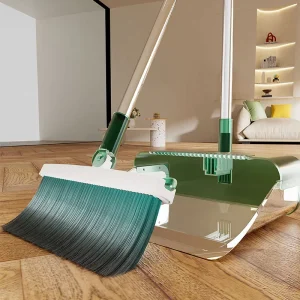 Stainless Steel Sleeve Household Outdoor Hair Dust Garbage Cleaning Supplies Broom and Dustpan Set