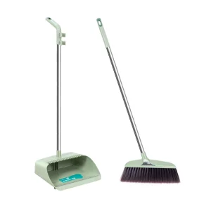 Stainless Steel Soft Indoor Outdoor Cleaning Set Plastic Broom & Dustpan Household Items