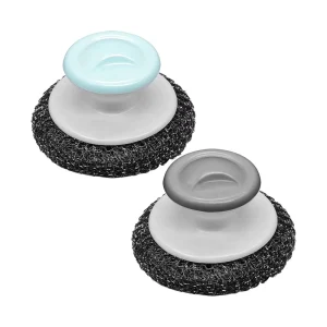 Stainless Steel Sponges with Handle Scrubbing Scouring Pad Steel Wool Scrubber