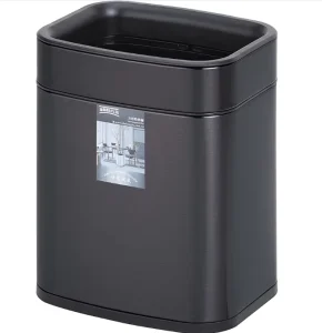 Stainless Steel Square Open Top Waste Bin for Home Bedroom Living Room Bathroom Toilet and Kitchen