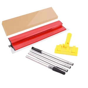 Stainless Steel Squared Leveling Scraper with Ergonomic PVC Handle for DIY Plastering and Skim Coating Wall Leveling Tool
