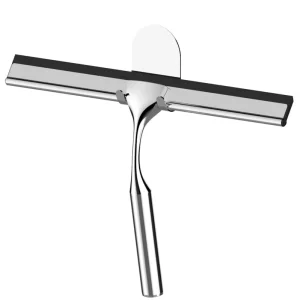 Stainless Steel Squeegee with Sticky Hook Hanger for Window Cleaning