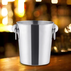 Stainless Steel Sustainable Ice Cube Bucket for Iced for Wine Beer Vodka 3.8L Capacity Customized Color