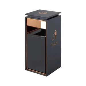 Stainless Steel Trash Can Vertical Commercial Waste Bin for Indoor and Outdoor Use in Hotels and Shopping Malls