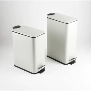 Stainless Steel Waste Bins Rectangular Pedal Bin for Home Use