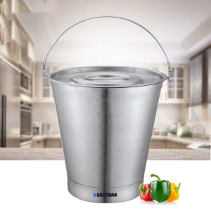 Stainless Steel Water Bucket Large Food Water Barrel Commercial Metal Bucket Pail