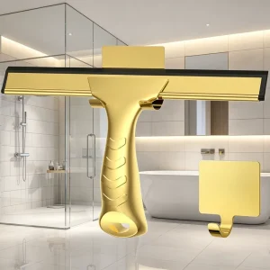 Stainless Steel Window Squeegee Shower Wiper Scrape Silicone Blade Bathroom Glass Hook Hotel Mirror Car Household Cleaning Tool