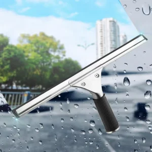 Stainless Steel Window Squeegee with Replacement Rubber for Glass Cleaning Scraper Car Window Washing Squeegee