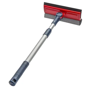Standard Professional Window Squeegee 2 in 1 Window Cleaner Sponge and Soft Rubber Strip with Telescopic Extension Pole