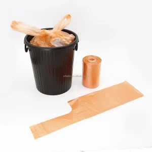 Standard T Shirt Garbage Bags Vest Handle Plastic Trash Liners Leak Proof Polyethylene Waste Bags Easy Tie Handles for Daily Use