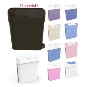 Standing Waste Container Plastic Trash Can 22L Sanitary Bin Female Sanitary Bin Paper Waste Container with Pedal