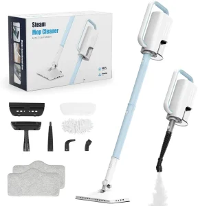 Steam Cleaner 6 In1 Rotated Steam Mop Cleaner with 2Modes 2Microfiber Pads 500ML Removable Tank Detachable Steam Mops Floor