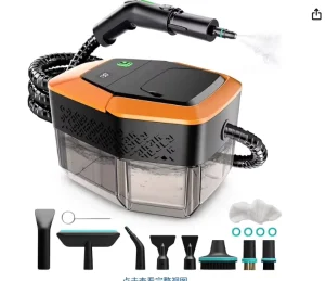Steam Cleaner with 1.8L Tank, 3-Level Adjustable Handle, 2500W Portable Steamer, 4-Bar High Pressure