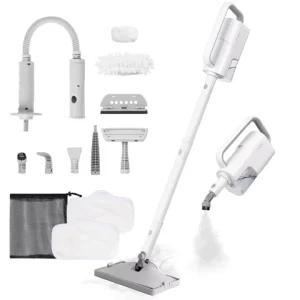 Steam Mop with 12 Accessories All in One Scrubbing and Sanitizing Hard Floor Cleaner Floor Scrubber Spin Mop 2 Washable Mop Pads