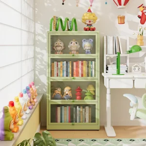 Steel Balcony Storage Cabinet with Adjustable Height and Open Shelf