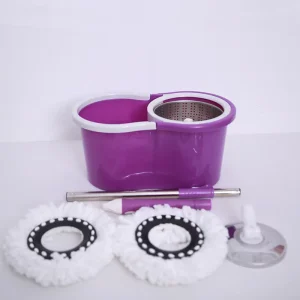 Steel Mop Barrel Set with Magic Handle God Mop Double Drive Hand Pressure Rotating Round Mob for Home Floor Cleaning