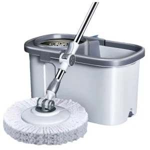 Steel Pole Household Rotary Mop Bucket Thickened Enlarged Flat Mop Dry Wet Dual Use Hands Free Mop