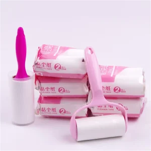 Sticky Lint Roller with Handle Stick Pet Hair Fur Dander Dust Clothes Dirty Lint Roller