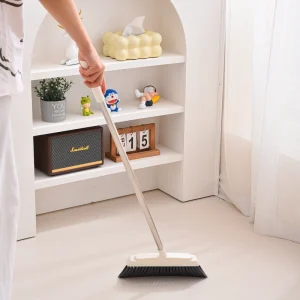 Stiff Bristle Handheld Scrubber with Rust Resistant PP Dustpan for Pet Hair Dust and Debris Removal on All Floor Types