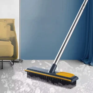 Stiff Bristles Floor Scrubber 2 in 1 Scrape Brush Deck Brush for Bathroom Kitchen Tile Floor Scrub Brush with Long Handle