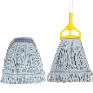 Stock Commercial Looped End Kentucky Cotton Mop With Aluminum Handle Floor Cleaning Tools Quick Shipment