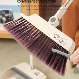 Stocked Folding Broom and Dustpan Set Convenient Clean Broom & Dustpan for Home Use