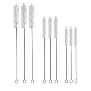 Straw Cleaner Brush in Mixed Sizes Long Reusable Stainless Steel Cleaning Brushes Set with Soft Sturdy Nylon Bristles
