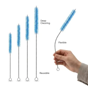 Straw Cleaning Brush Set Flexible Nylon Tube Cleaner for Reusable Stainless Steel and Silicone Straws