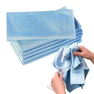 Streak-Free Microfiber Glass Cleaning Towel Soft Absorbent Quick Dry with Embossed Pattern for Car Wash Kitchen Use