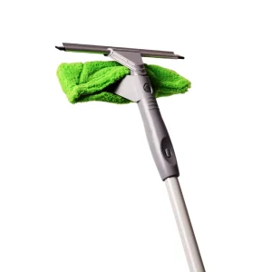 Streak Free Window Squeegee with 145cm Long Handle Microfiber Glass Washer 3 in 1 Multipurpose Eco Friendly Cleaning Tool