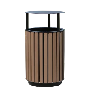 Street Furniture Wood Landscape Waste Bin Outdoor Park Public Industrial Garbage Trash Can Shopping Mall Rubbish Litter Bin