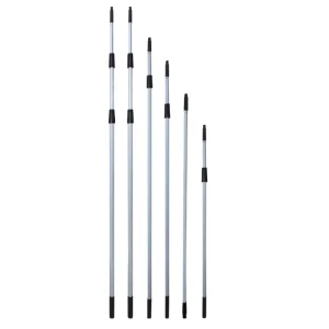 Strong Black Aluminum Alloy Telescopic Rod Tool for Hotel and Restaurant Window Cleaning