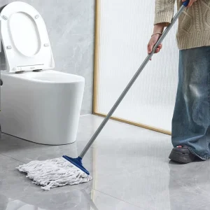 Strong Water Absorption Manual Cotton String Mop Self-Wringer Twist Handle Metal Pole High Dehydration Rate Durable Dry Wet