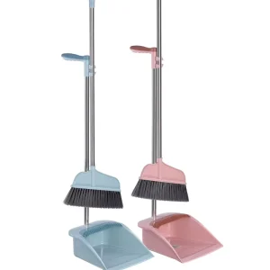 Sturdy Plastic Scraper Stand Up Storage Compact Cleaning Kit No Bending Eco Friendly Household Tools Broom and Dustpan Set