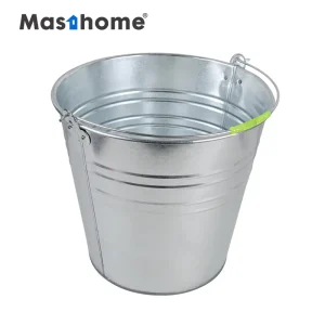 Sturdy Wire Handle Iron Water Bucket Large Capacity 10 Litre Wash Stainless Metal Galvanized Bucket