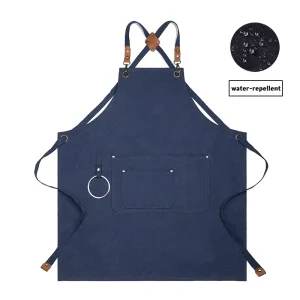 Sublimation Heavy Duty Cotton Canvas Kitchen Chef Apron with Logo Custom Waterproof Cross Back Apron