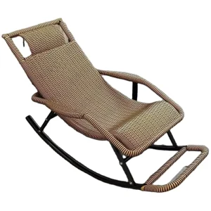 Summer Rattan Chair Double layer Rocking Chair Home Balcony Lounge Lounger Living Room Lazy Chair