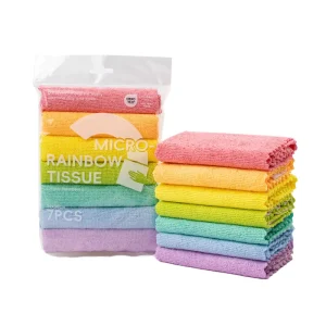 Super Absorbent Rainbow Microfiber Cleaning Cloth 7Color Multi-purpose Kitchen Towel Thickened Dish Rags for Household
