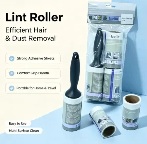 Super Adhesion Lint Remover Roller with Plastic Handle Sticky Cleaning Silicon Roller