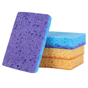 Super Decontamination Double Effect Kitchen Dishwashing Sponge Color Wood Pulp Scrubber & Scouring Pad
