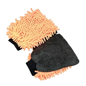 Super Thick Absorbent Double Sided Chenille Microfiber Car Wash Glove Reusable Anti-Scratch Vehicle Cleaning Detailing Mitt