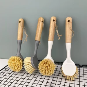 Suppliers Custom Natural Kitchen Cleaning Brush PBT PP Bamboo Wooden Pot Dish Cleaning Brush Bottle Brushes