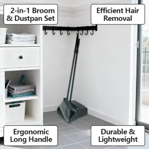 Supply Shopping Mall Public Places Arrangement Plastic Broom and Dustpan Set